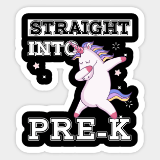 Straight Outta Pre-k Unicorn Back To School Gift Sticker